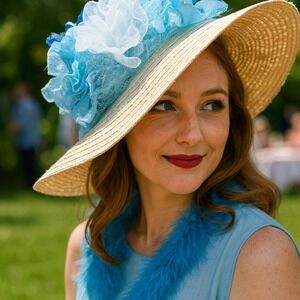 BUNDLE Feather Boa FEATHER FAN    PLUS HAT  ‎  3 ITEMS